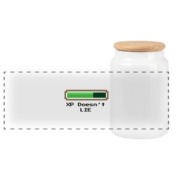 XP Doesn't Lie - Experience doesn't lie - Panoramic Cookie Jar with Wooden Lid - white - Front