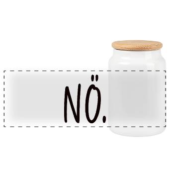 Lower Austrian Statement Saying - Panoramic Cookie Jar with Wooden Lid - white - Front