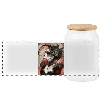 Dark Gothic Diva - Panorama Keksdose mit Holzdeckel - Weiß - Vorne