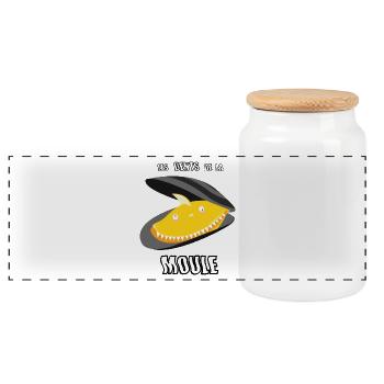 les dents de la moule - Boîte à biscuits avec couvercle en bois - blanc - Devant