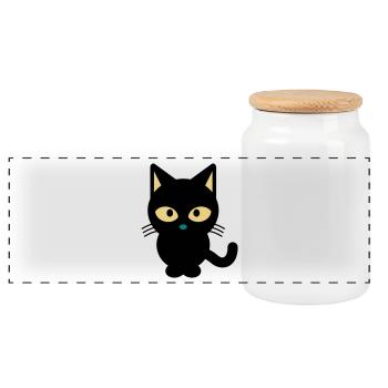 CAT CAT TIGER PET SHOP CADEAU T-SHIRT - Boîte à biscuits avec couvercle en bois - blanc - Devant