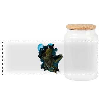 Alien Dead in Space - Panoramic Cookie Jar with Wooden Lid - white - Front