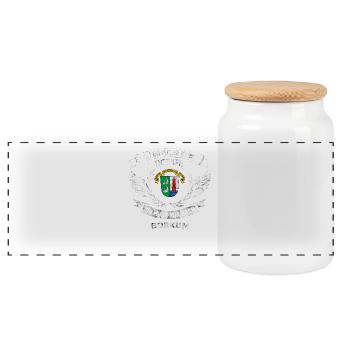 Therapie Borkum mit wappen weiss retro T SHirt - Panorama Keksdose mit Holzdeckel - Weiß - Vorne