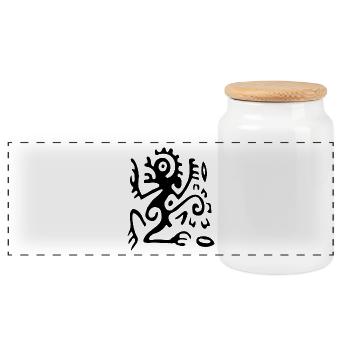 Ethno Travel Experience - Panoramic Cookie Jar with Wooden Lid - white - Front