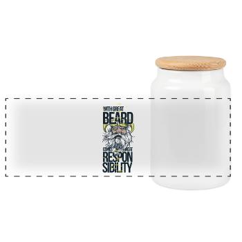 shirt, design, t-shirt - Panoramic Cookie Jar with Wooden Lid - white - Front