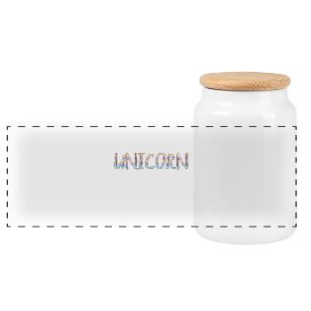 My Mom says, i'm a Unicorn, so Fuck You! - Panorama Keksdose mit Holzdeckel - Weiß - Vorne