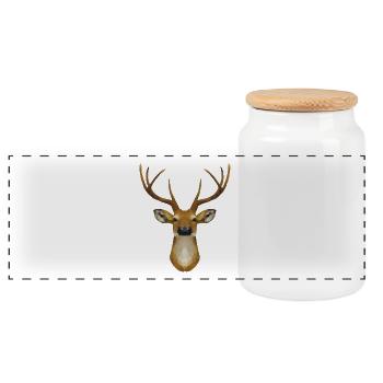 polygone de cerf - Boîte à biscuits avec couvercle en bois - blanc - Devant