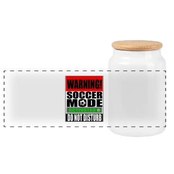 Do not Disturb - Soccer Mode activated - Panorama Keksdose mit Holzdeckel - Weiß - Vorne
