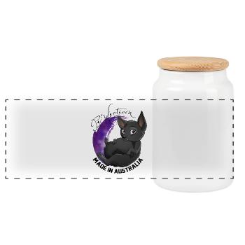 Kelpie Galaxie - Noir - Boîte à biscuits avec couvercle en bois - blanc - Devant