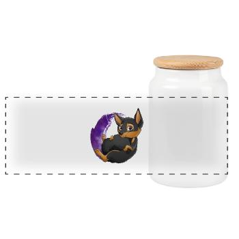 Kelpie Galaxie - Noir Feu - Boîte à biscuits avec couvercle en bois - blanc - Devant