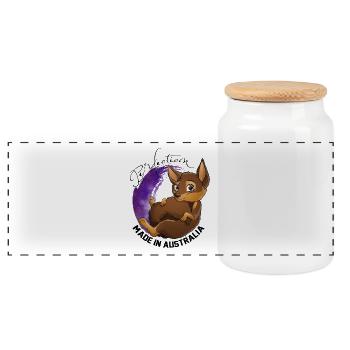 kelpie Galaxie - Chocolat Feu - Boîte à biscuits avec couvercle en bois - blanc - Devant