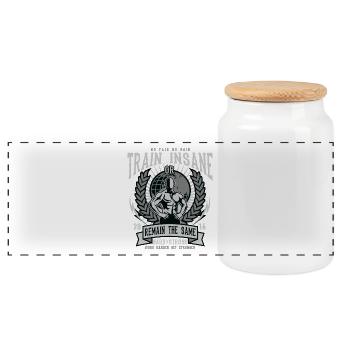 Gym - Panoramic Cookie Jar with Wooden Lid - white - Front