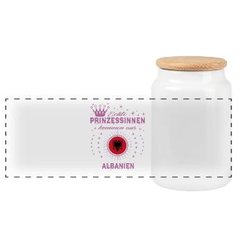 Prinessinnen kommen ALBANIEN - Panorama Keksdose mit Holzdeckel - Weiß - Vorne