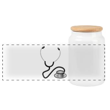 médecin - Boîte à biscuits avec couvercle en bois - blanc - Devant