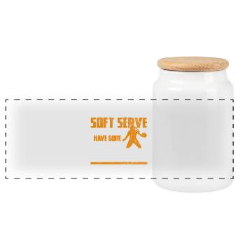 Volleyball players serve hard - Panoramic Cookie Jar with Wooden Lid - white - Front
