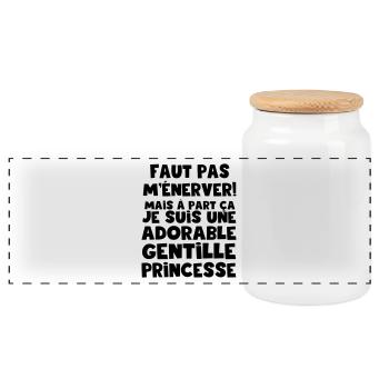 une adorable gentille princesse - Boîte à biscuits avec couvercle en bois - blanc - Devant