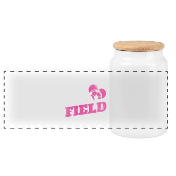 My heart is on the football field - gift - Panoramic Cookie Jar with Wooden Lid - white - Front