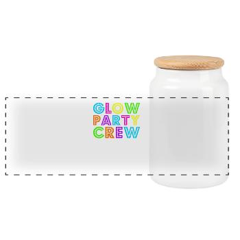 Glow Party Crew - Panoramic Cookie Jar with Wooden Lid - white - Front