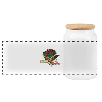 Gangsta wrappa Gangster Rap Christmas Geschenk - Panorama Keksdose mit Holzdeckel - Weiß - Vorne