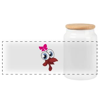Turquie visage fille rose Bow - Boîte à biscuits avec couvercle en bois - blanc - Devant