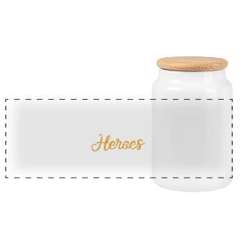 I Train Superheroes - Panoramic Cookie Jar with Wooden Lid - white - Front