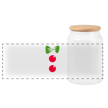 Shirt as a gift for Christmas outfit - Panoramic Cookie Jar with Wooden Lid - white - Front