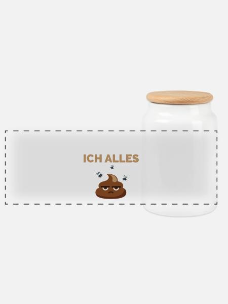 Ach wie gut, dass keiner weiß... scheiß - Panorama Keksdose mit Holzdeckel - Weiß
