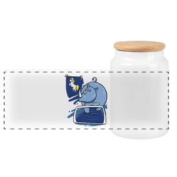 Rhino Nashorn Einhorn lustig Weihnachten Geschenk - Panorama Keksdose mit Holzdeckel - Weiß - Vorne