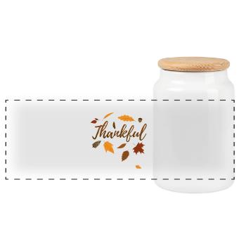 Dankbarer Herbst-Erntedankfest-Geschenk-Fall-Liebe - Panorama Keksdose mit Holzdeckel - Weiß - Vorne