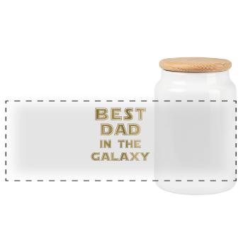 Le meilleur papa dans la galaxie - Boîte à biscuits avec couvercle en bois - blanc - Devant