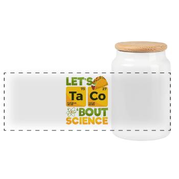 Let's Taco 'Bout Science - Boîte à biscuits avec couvercle en bois - blanc - Devant