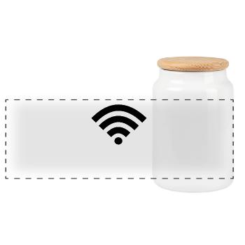 Wi-Fi WIFi Internet Nerd Geek Design Gift - Panoramic Cookie Jar with Wooden Lid - white - Front