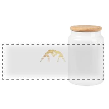 lutte - Boîte à biscuits avec couvercle en bois - blanc - Devant