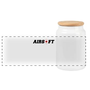 airsoft - softair - Panoramic Cookie Jar with Wooden Lid - white - Front