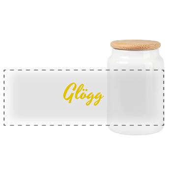 Gloegg - Panorama Keksdose mit Holzdeckel - Weiß - Vorne