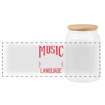 Music is My 2nd Language - Panorama Keksdose mit Holzdeckel - Weiß - Vorne