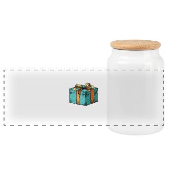 Gangsta Wrapper - Weihnachten - Einpacker - Panorama Keksdose mit Holzdeckel - Weiß - Vorne