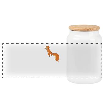 Kletterndes Eichhörnchen Nagetier Squirrel - Panorama Keksdose mit Holzdeckel - Weiß - Vorne