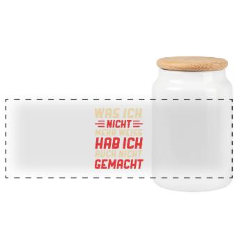 Was ich nicht mehr weiß hab ich auch nicht gemacht - Panorama Keksdose mit Holzdeckel - Weiß - Vorne