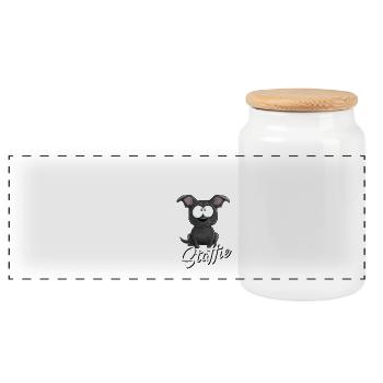 Je Suis Staffie Bleu - BlancFR - Boîte à biscuits avec couvercle en bois - blanc - Devant
