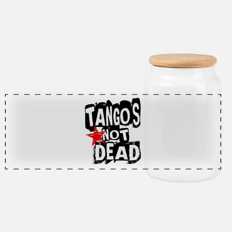 Tango is not Dead - Tango Dance Shirt - Panorama Keksdose mit Holzdeckel - Weiß