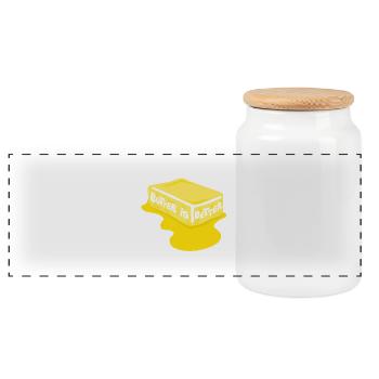 Le beurre est mieux cuisinier - Boîte à biscuits avec couvercle en bois - blanc - Devant