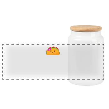 Feed Me Tacos And Tell Me I'm Pretty Tee Shirt - Panoramic Cookie Jar with Wooden Lid - white - Front