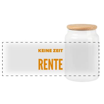 keine zeit bin in rente shirt - Panorama Keksdose mit Holzdeckel - Weiß - Vorne