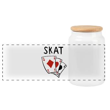 Skat Jeu de cartes - skat - Skatspieler - Boîte à biscuits avec couvercle en bois - blanc - Devant