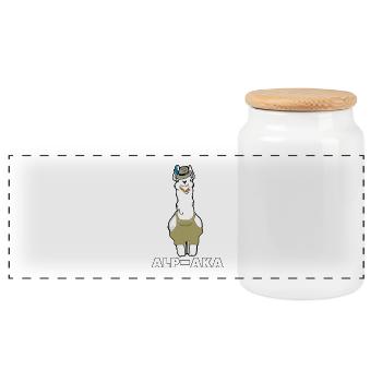 Amusant Lama Alpagasa BD Tendance animal - Cadeau - Boîte à biscuits avec couvercle en bois - blanc - Devant