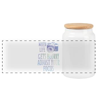 Photographer - Photographing - Gift - Camera - Panoramic Cookie Jar with Wooden Lid - white - Front