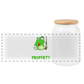 Hippity Hoppity Get Off My Property - Panoramic Cookie Jar with Wooden Lid - white - Front