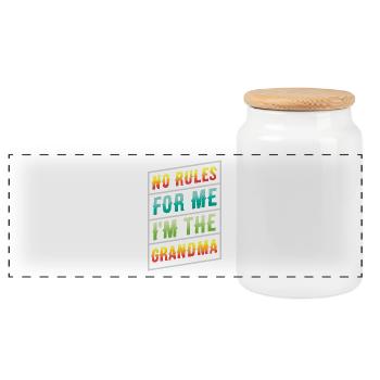 Pas de règles pour moi: Je suis la grand-mère - Boîte à biscuits avec couvercle en bois - blanc - Devant