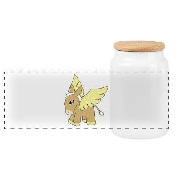 motif licorne douce comme idée cadeau - Boîte à biscuits avec couvercle en bois - blanc - Devant